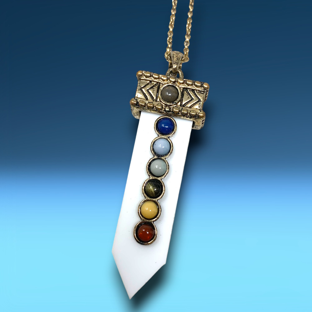 Vintage Chakra Style Pendant Necklace Metaphysical Spiritual Festival Yoga Core - Picture 2 of 7